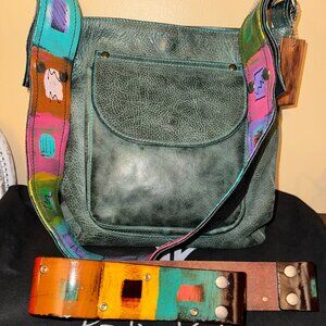 Katie Kalsi Charlie Victory Bag – Turquoise with 48" Strap + Extra 24" Strap